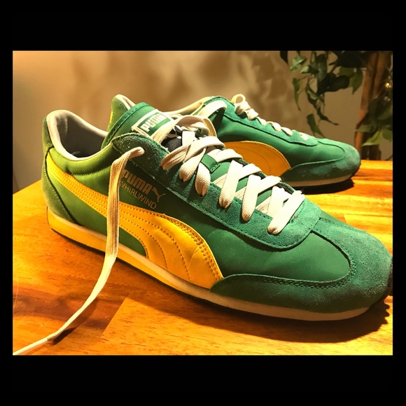 puma whirlwind green yellow